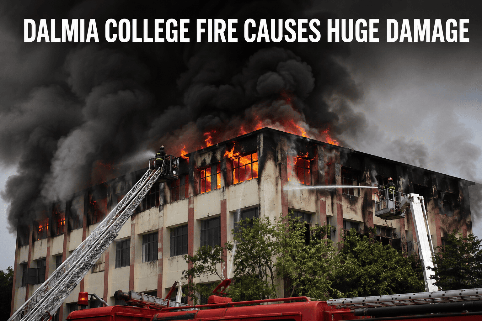 DALMIA COLLEGE FIRE CAUSES HUGE DAMAGE